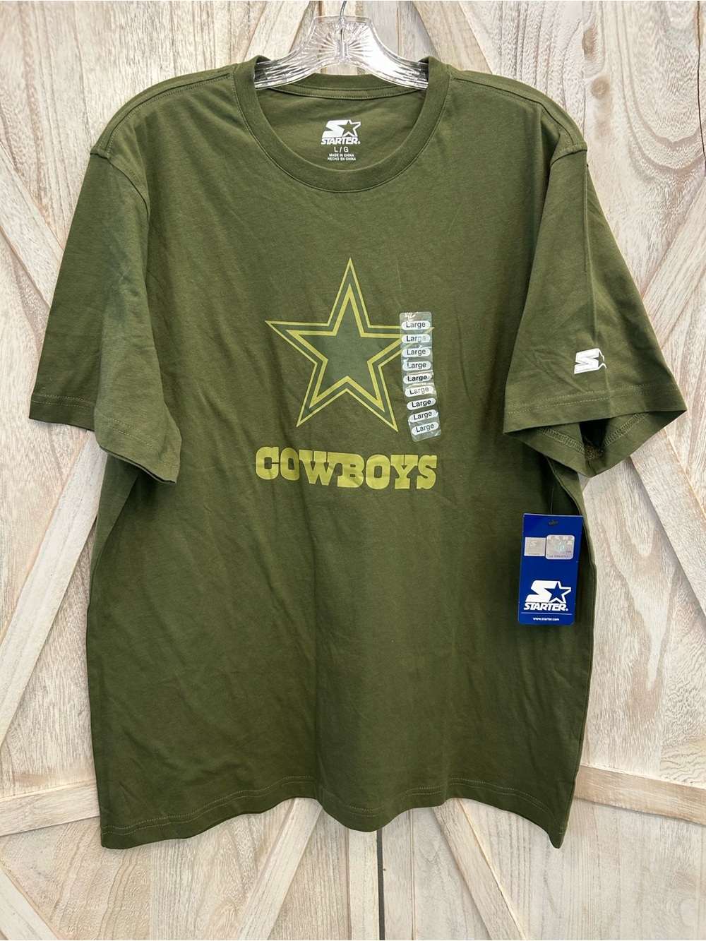 STARTER Dallas Cowboys Men’s Short Sleeve Olive Graphic Tee NWT